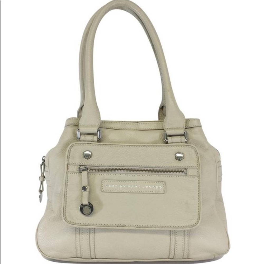 Marc by Marc Jacobs pebbled leather cream tote